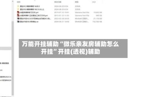 万能开挂辅助“微乐亲友房辅助怎么开挂”开挂(透视)辅助