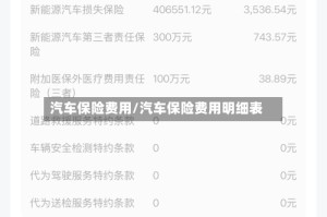 汽车保险费用/汽车保险费用明细表