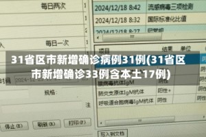 31省区市新增确诊病例31例(31省区市新增确诊33例含本土17例)