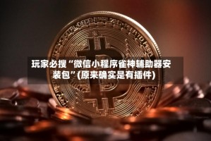 玩家必搜“微信小程序雀神辅助器安装包”(原来确实是有插件)