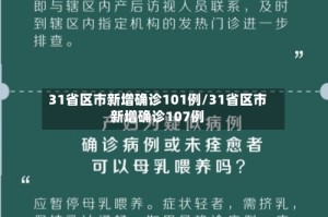 31省区市新增确诊101例/31省区市新增确诊107例