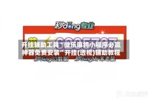 开挂辅助工具“微乐麻将小程序必赢神器免费安装”开挂(透视)辅助教程