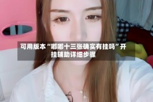 可用版本“嘟嘟十三张确实有挂吗”开挂辅助详细步骤