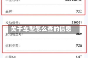 关于车型怎么查的信息