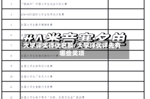 大学评奖评优名额/大学评优评先有哪些奖项