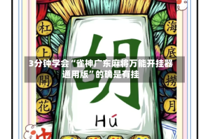 3分钟学会“雀神广东麻将万能开挂器通用版”的确是有挂