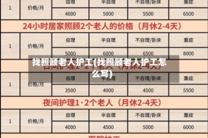 找照顾老人护工(找照顾老人护工怎么写)