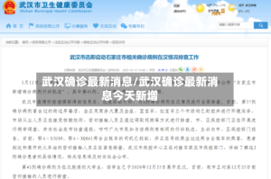 武汉确诊最新消息/武汉确诊最新消息今天新增