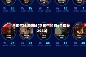 幸运召唤师网址(幸运召唤师4月网址2020)