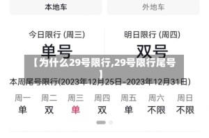 【为什么29号限行,29号限行尾号】