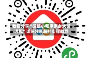 教程分享“微信小程序家乡大贰透视”详细分享装挂步骤教程