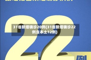 31省新增确诊20例(31省新增确诊22例含本土12例)