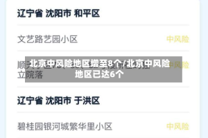 北京中风险地区增至8个/北京中风险地区已达6个