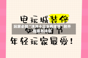 玩家必知“沐沐十三水有挂吗”附开挂脚本详细