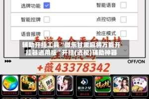 辅助开挂工具“微乐甘肃麻将万能开挂器通用版”开挂(透视)辅助神器