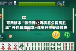 可用版本“微乐湖北麻将怎么提高胜率”开挂辅助脚本+详细开挂安装教程