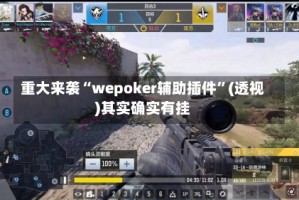 重大来袭“wepoker辅助插件”(透视)其实确实有挂