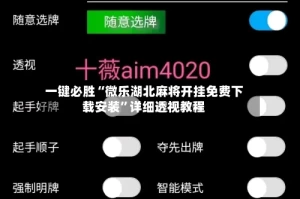 一键必胜“微乐湖北麻将开挂免费下载安装”详细透视教程