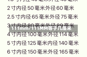 111mm/111MM等于几厘米