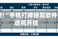 教程更新!“手机打牌稳赢软件”2026透视开挂