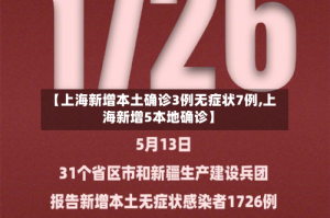 【上海新增本土确诊3例无症状7例,上海新增5本地确诊】