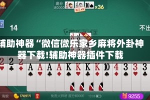 辅助神器“微信微乐家乡麻将外卦神器下载!辅助神器插件下载