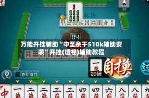 万能开挂辅助“中至余干510k辅助安装”开挂(透视)辅助教程