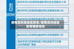 疫情高风险地区排名/疫情高风险地区有哪些省份