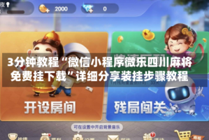 3分钟教程“微信小程序微乐四川麻将免费挂下载”详细分享装挂步骤教程