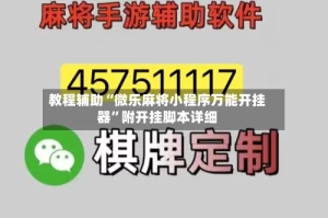 教程辅助“微乐麻将小程序万能开挂器”附开挂脚本详细