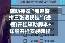 辅助神器“新道游拼三张透视挂”(透视)开挂辅助脚本+详细开挂安装教程