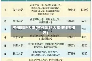 杭州哪所大学(杭州哪所大学法律专业好)