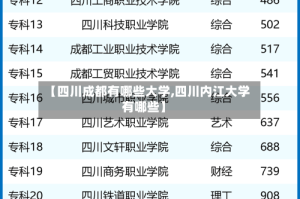 【四川成都有哪些大学,四川内江大学有哪些】