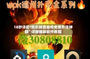 18秒详论!微乐陕西麻将免费开挂神器”详细辅助软件教程