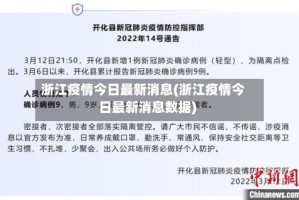浙江疫情今日最新消息(浙江疫情今日最新消息数据)