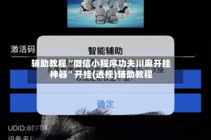 辅助教程“微信小程序功夫川麻开挂神器”开挂(透视)辅助教程