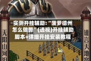 实测开挂辅助:“菠萝德州怎么做弊”(透视)开挂辅助脚本+详细开挂安装教程
