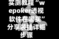 实测教程“wepoker透视软件在哪买”分享装挂详细步骤