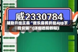 辅助开挂工具“微乐麻将开挂app下载安装”(详细透视教程)