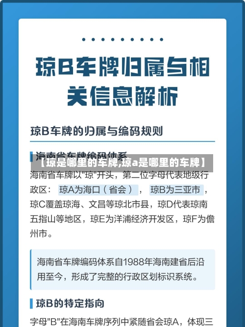 【琼是哪里的车牌,琼a是哪里的车牌】-第2张图片