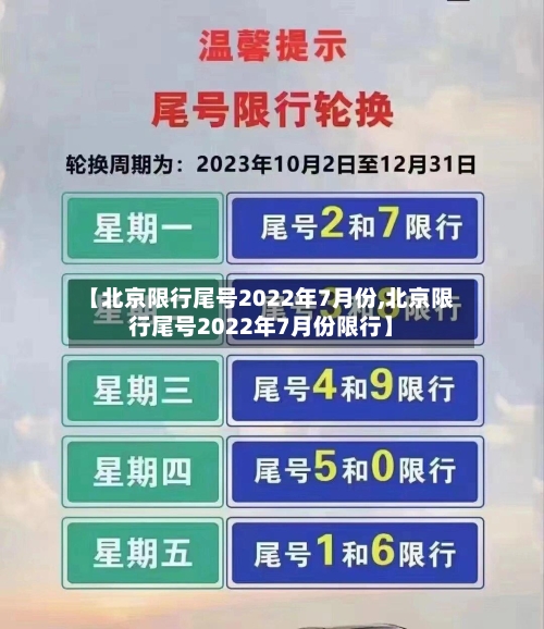 【北京限行尾号2022年7月份,北京限行尾号2022年7月份限行】-第2张图片