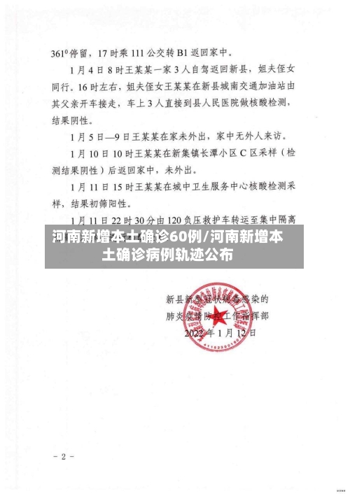 河南新增本土确诊60例/河南新增本土确诊病例轨迹公布-第1张图片