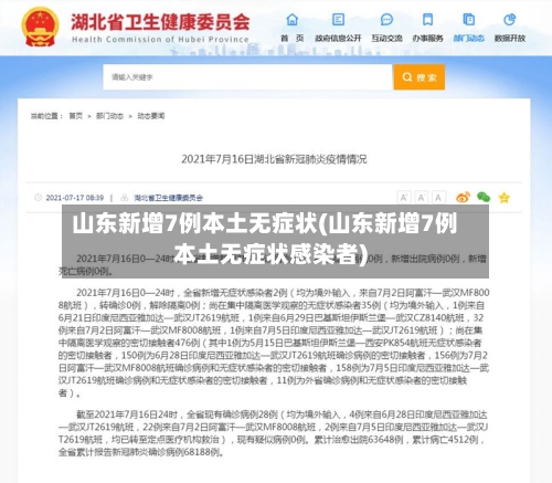 山东新增7例本土无症状(山东新增7例本土无症状感染者)-第2张图片