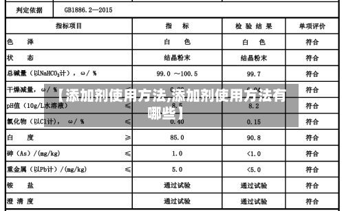 【添加剂使用方法,添加剂使用方法有哪些】-第1张图片