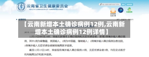 【云南新增本土确诊病例12例,云南新增本土确诊病例12例详情】-第2张图片