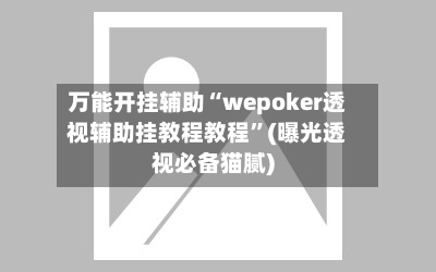 万能开挂辅助“wepoker透视辅助挂教程教程”(曝光透视必备猫腻)-第1张图片