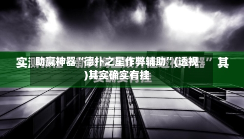助赢神器“德扑之星作弊辅助”(透视)其实确实有挂-第3张图片