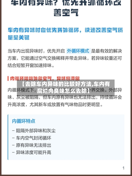 【去除车内异味的比较好方法,车内有腐烂肉臭味怎么去除】-第1张图片