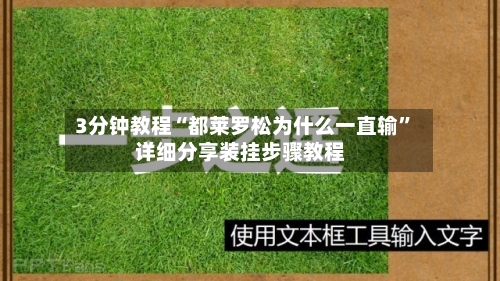 3分钟教程“都莱罗松为什么一直输	”详细分享装挂步骤教程-第2张图片