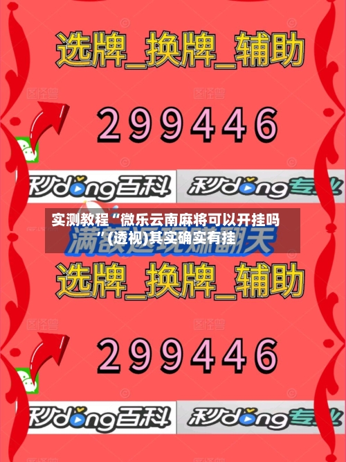 实测教程“微乐云南麻将可以开挂吗”(透视)其实确实有挂-第1张图片